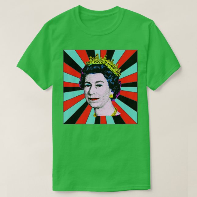 Camiseta Isabel Reina de Inglaterra Reina del Sol Retro (Diseño del anverso)