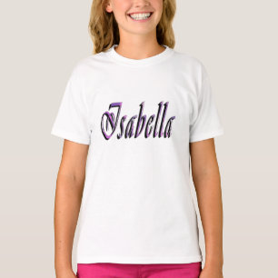 Camiseta Isabella Nombre En Morado Y Rosa,