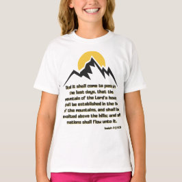 Camiseta Isaías 2:2 Escritura Biblia Cita al Chica de KJV