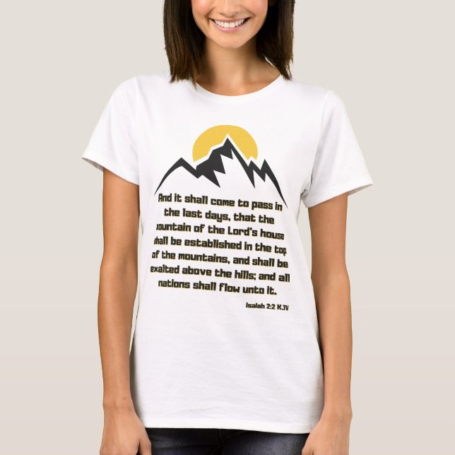 Camiseta Isaías 2:2 Escritura Biblia Cita KJV Mujer (Anverso)