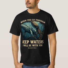 Camiseta Isaías 43:2 Ballena Aguas Profundas Cristiano