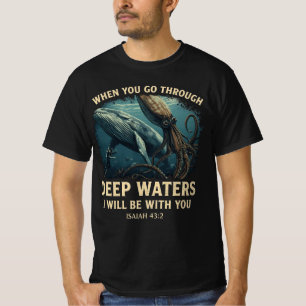 Camiseta Isaías 43:2 Ballena Aguas Profundas Cristiano