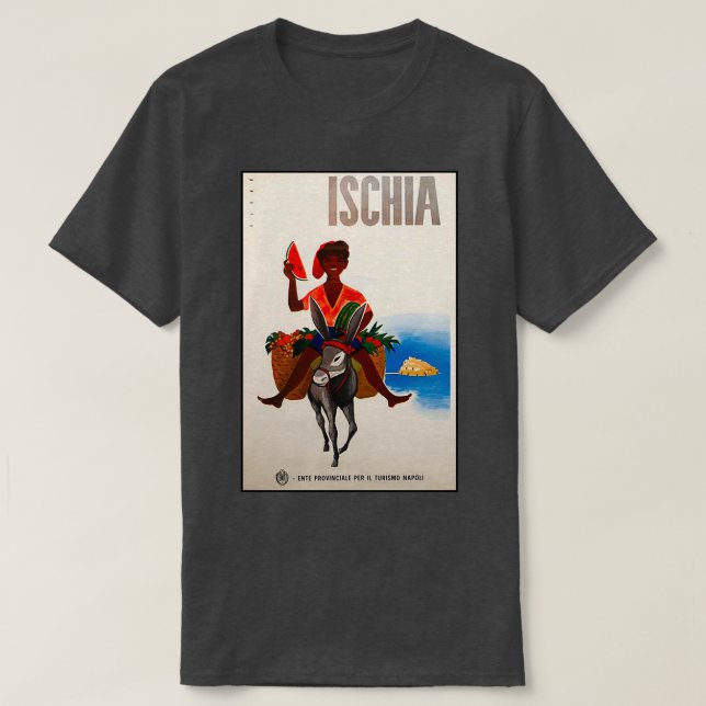 Camiseta Ischia vintage travel poster (Diseño del anverso)