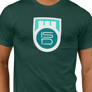 Camiseta ISD Hombres Turquesa Verde Logo Streetwear Retro