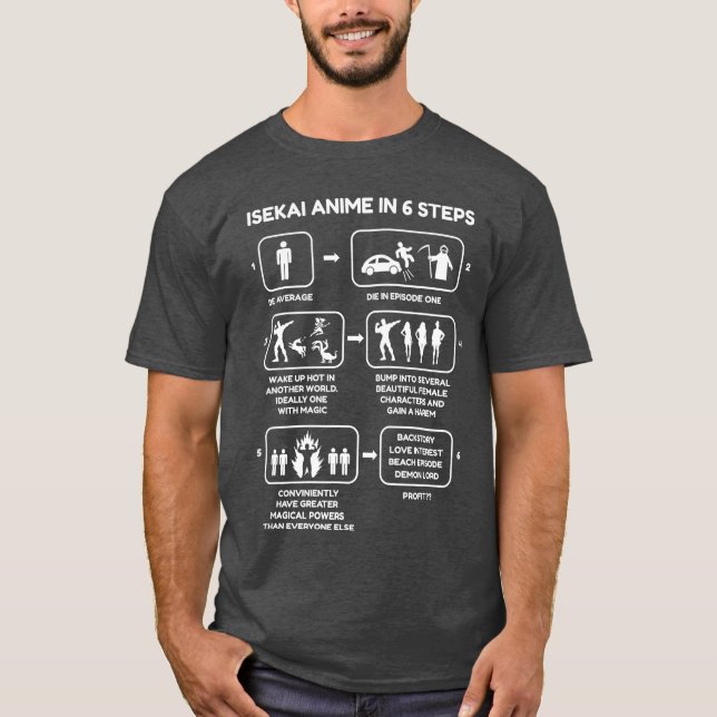 Camiseta Isekai Anime In Si Steps Funny Isekai Anime Novelt (Anverso)