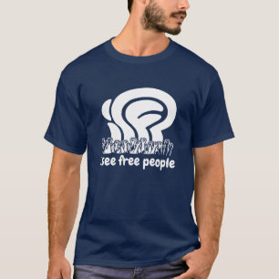 Camiseta isfp blanco veo libertad de la gente levantada puñ