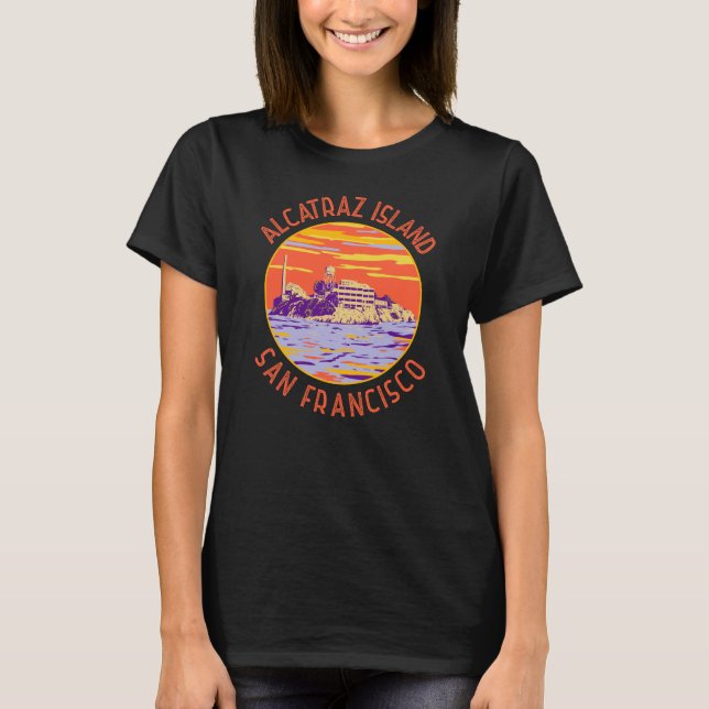 Camiseta Isla Alcatraz San Francisco Círculo perturbado (Anverso)