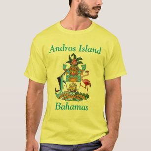 Camiseta Isla Andros, Bahamas con escudo de armas