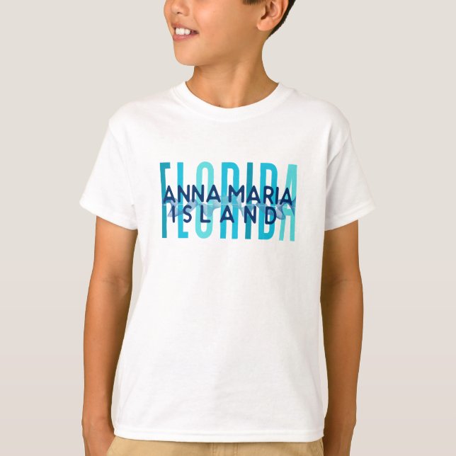 Camiseta Isla Anna Maria Florida (Olas oceánicas) (Anverso)
