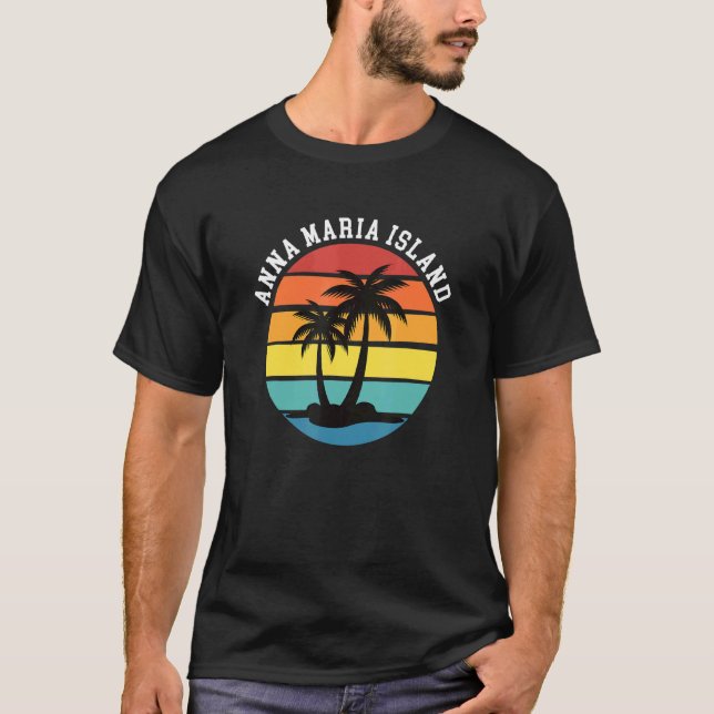 Camiseta Isla Anna Maria Palm Trees Silhouette Sunset Flo (Anverso)