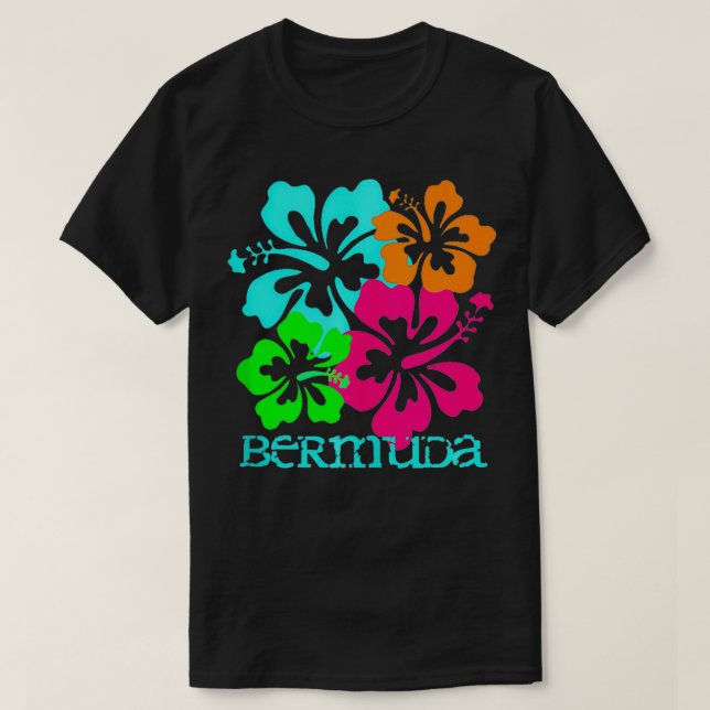 Camiseta Isla Bermuda Playa Tropical Hibiscus Viaje Surf (Diseño del anverso)