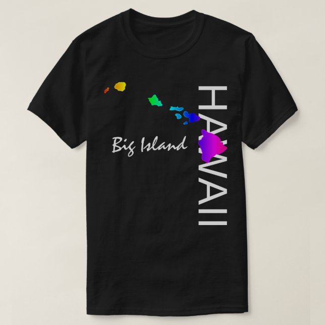 CAMISETA ISLA BIG - ISLAS HAWAII NEON RAINBOW (Diseño del anverso)