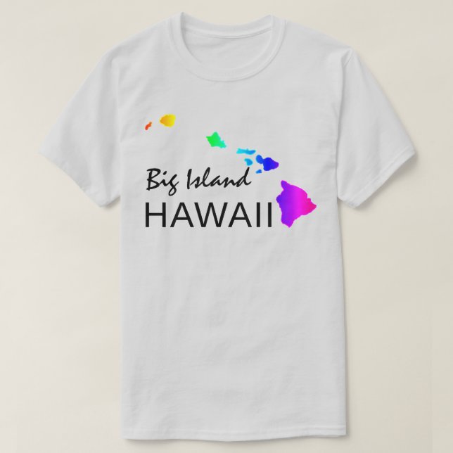 CAMISETA ISLA BIG - ISLAS HAWAII NEON RAINBOW (Diseño del anverso)