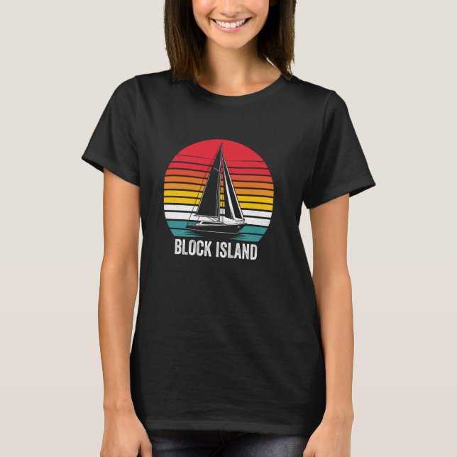 Camiseta Isla Block Rhode Island, isla de bloqueo de velero (Anverso)