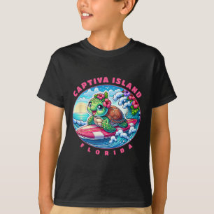 Camiseta Isla Captiva Florida Chica Surfista Lindo Tortuga 