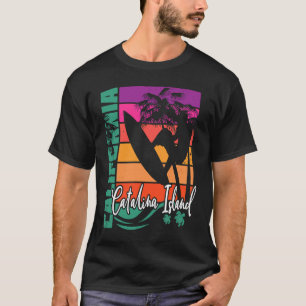 Camiseta Isla Catalina California Atardecer Retro Playa Sur