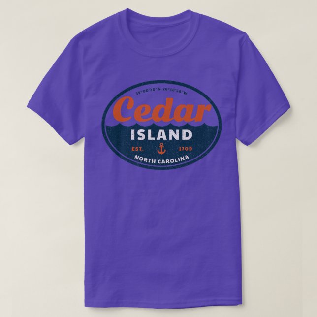 Camiseta Isla Cedar, NC Summertime Vacation  (Diseño del anverso)