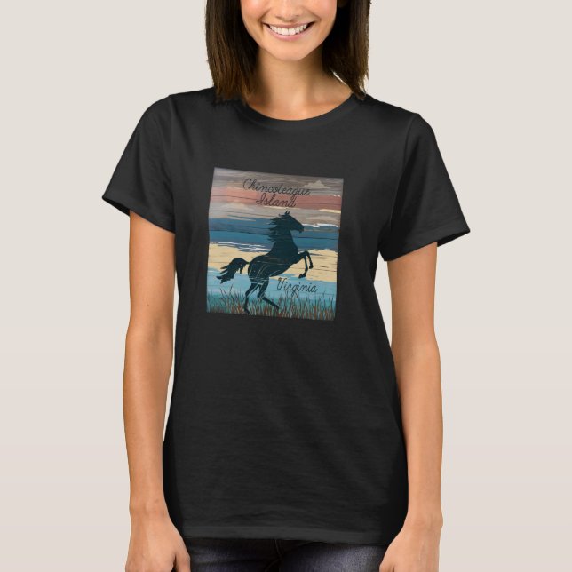 Camiseta Isla Chincoteague VA Caballos salvajes Coasta Náut (Anverso)