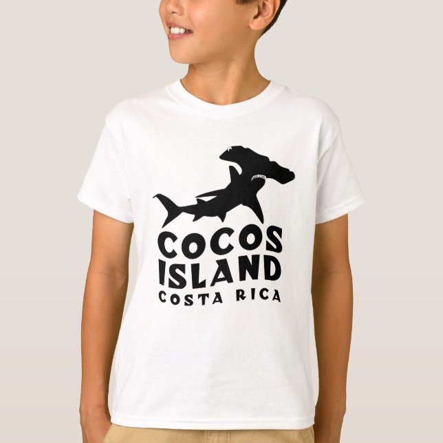 Camiseta Isla Cocos Costa Rica buceando con tiburones (Anverso)