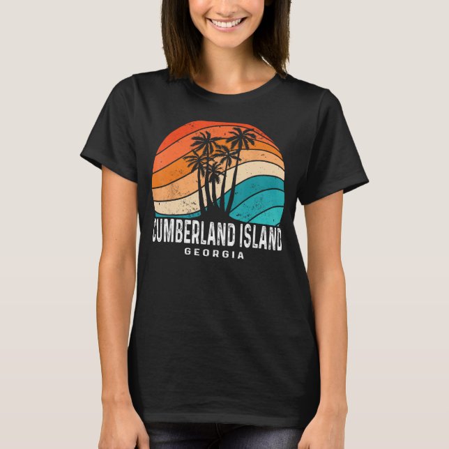 Camiseta Isla Cumberland Georgia Palm Tree Beach Souvenir (Anverso)