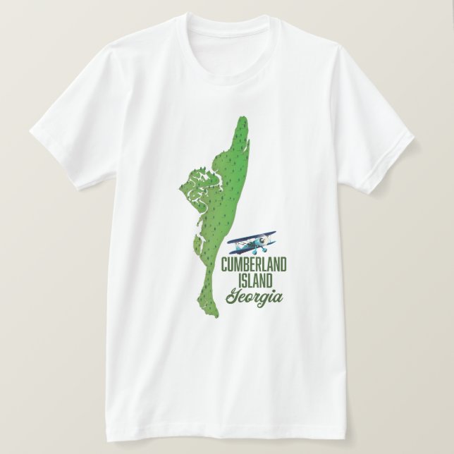 Camiseta Isla Cumberland Mapa de Georgia (Anverso del diseño)