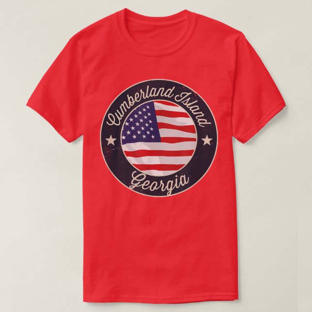 Camiseta Isla Cumberland - Patriotic Georgia Souvenir T-S (Diseño del anverso)