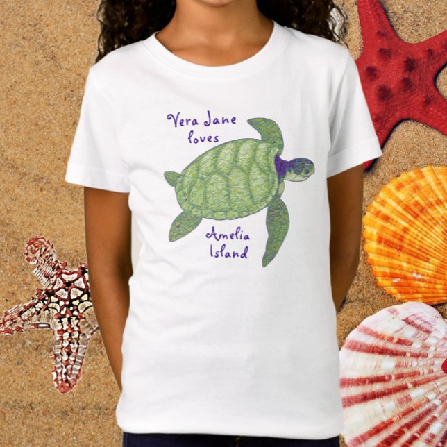 Camiseta Isla Cute Amelia, tortuga marina de Florida (Subido por el creador)