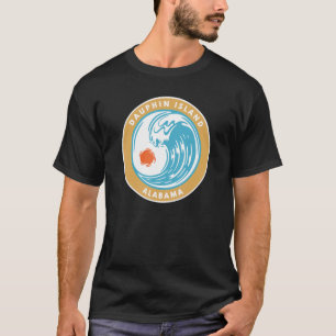 Camiseta Isla Dauphin Alabama Al Beach Ocean Wave Vacatio