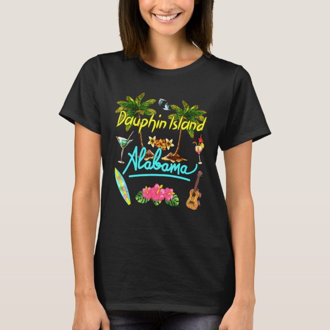 Camiseta Isla Dauphin Playa Alabama Palm Sun Set P (Anverso)