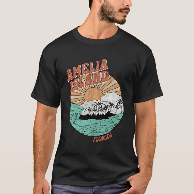 Camiseta Isla de Amelia Florida Palm Trees Fl (Anverso)
