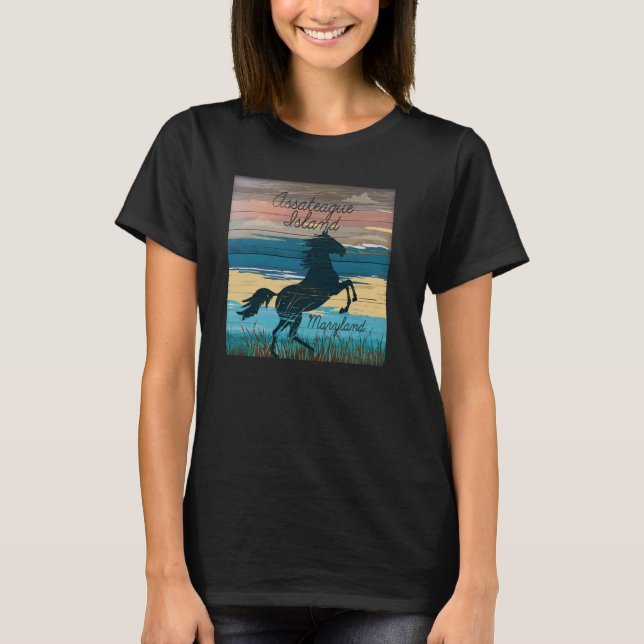 Camiseta Isla de Assateague MD Caballos salvajes Costa Náut (Anverso)