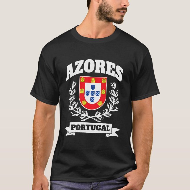 Camiseta Isla de Azores Portugal Tema Orgullo portugués (Anverso)