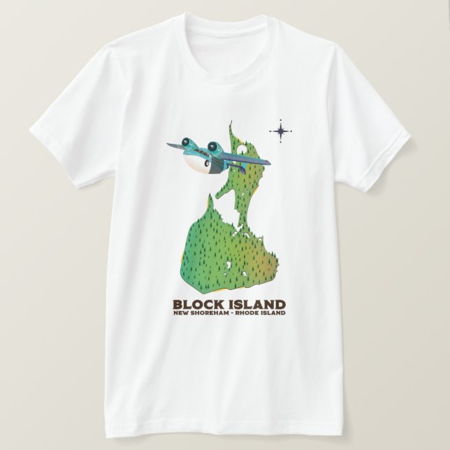 Camiseta isla de bloques New Shoreha, Isla Rhode (Anverso del diseño)