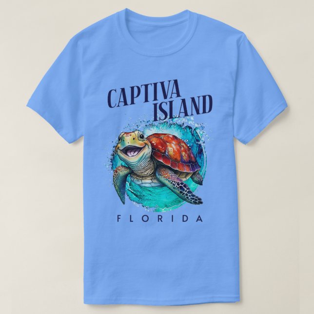 Camiseta Isla de Captiva Florida Acuarela Feliz Turba de Ma (Diseño del anverso)
