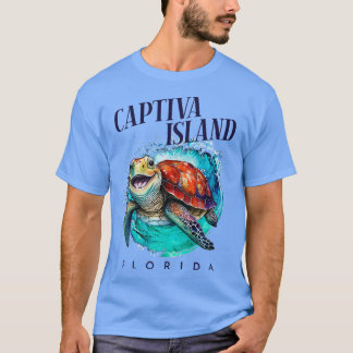 Camiseta Isla de Captiva Florida Acuarela Feliz Turba de Ma