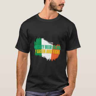Camiseta Isla De Cervezas Whiskey De Verde Y Lucha Por San 