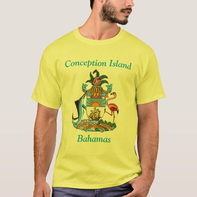 Camiseta Isla de Concepción, Bahamas con escudo de armas (Anverso)