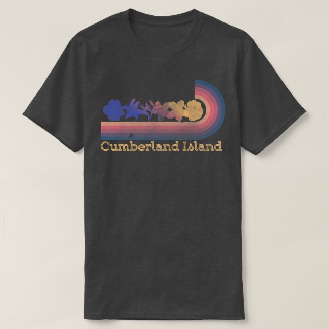 Camiseta Isla de Cumberland Retro Flores tropicales estilo  (Diseño del anverso)