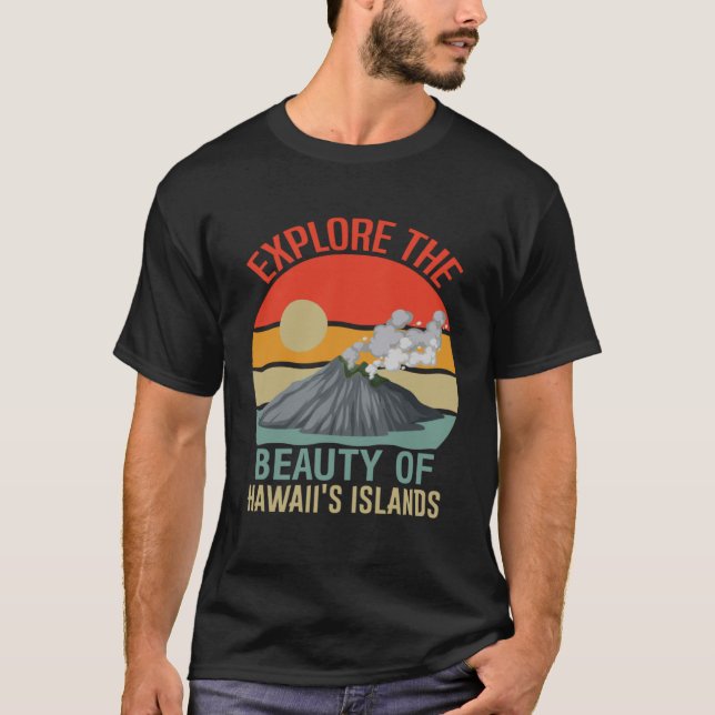 Camiseta Isla de Hawái con olas de sol y palmeras 5 (Anverso)