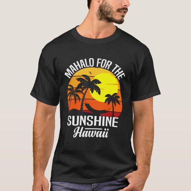 Camiseta Isla de Hawái con olas de sol y palmeras 6 (Anverso)