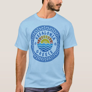 Camiseta Isla de Kefalonia, Grecia - Hombres Azules Ligeros