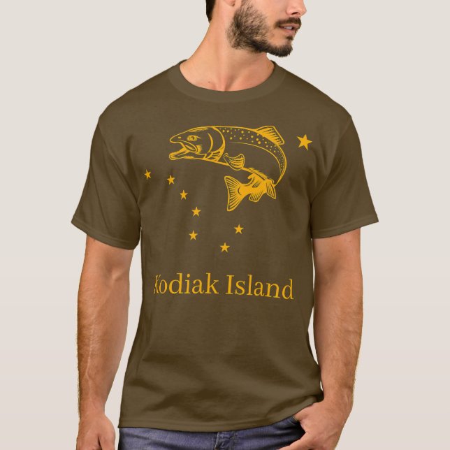 Camiseta Isla de Kodiak Pescador de la bandera del estado d (Anverso)