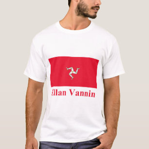 Camiseta Isla de la bandera del hombre con nombre en de la