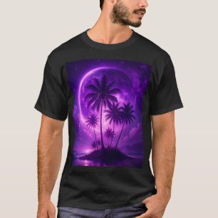 Camiseta Isla de la Luna Morada Paisaje Onírico