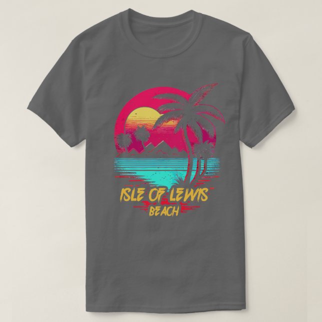Camiseta Isla de la playa Retrowave Beach (Diseño del anverso)