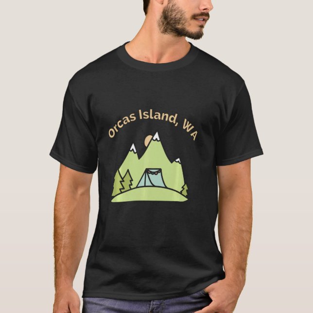 Camiseta Isla de las Orcas Montañas Wa Camping Senderismo E (Anverso)