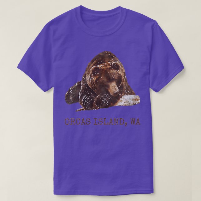 Camiseta Isla de las Orcas Mujeres El Oso Grizzly Marrón En (Diseño del anverso)