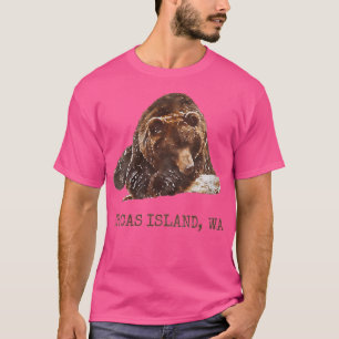 Camiseta Isla de las Orcas Mujeres El Oso Grizzly Marrón En