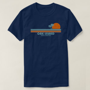 Camiseta Isla de Oak North Carolina Sun Palm Trees