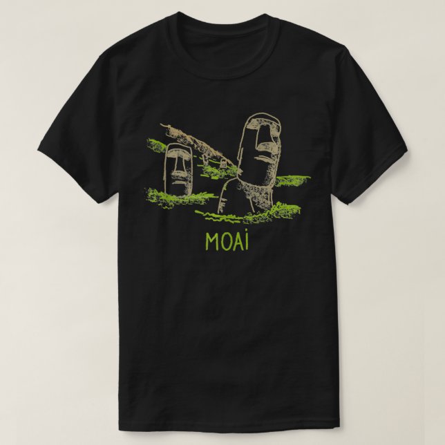 Camiseta Isla de Pascua de Moai (Diseño del anverso)